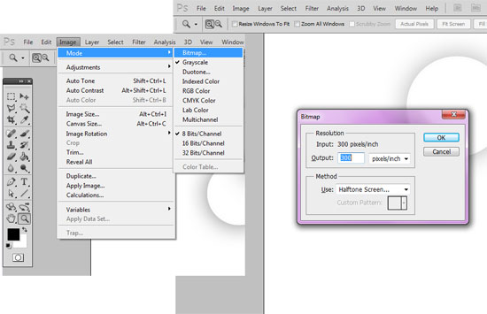 Image Menu in Photoshop CS5 is displayed
